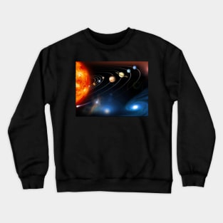 9 Planets Solar System Orbit Trajectory Crewneck Sweatshirt